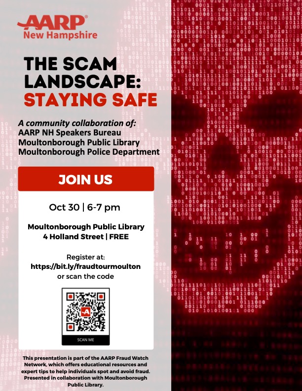 AARP Scam Safety Talk, October 30, 6 pm