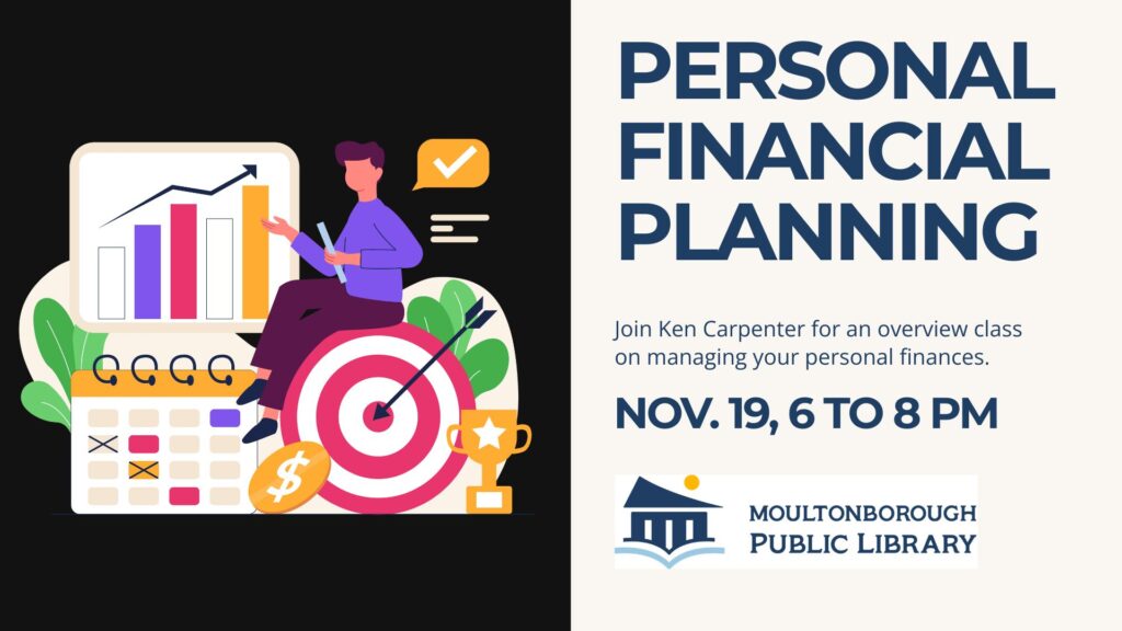 November 19, 6 to 8 pm, Personal Financial Planning
