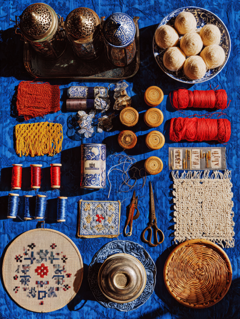 A collection of crafts that would have been popular in the 18th century. 