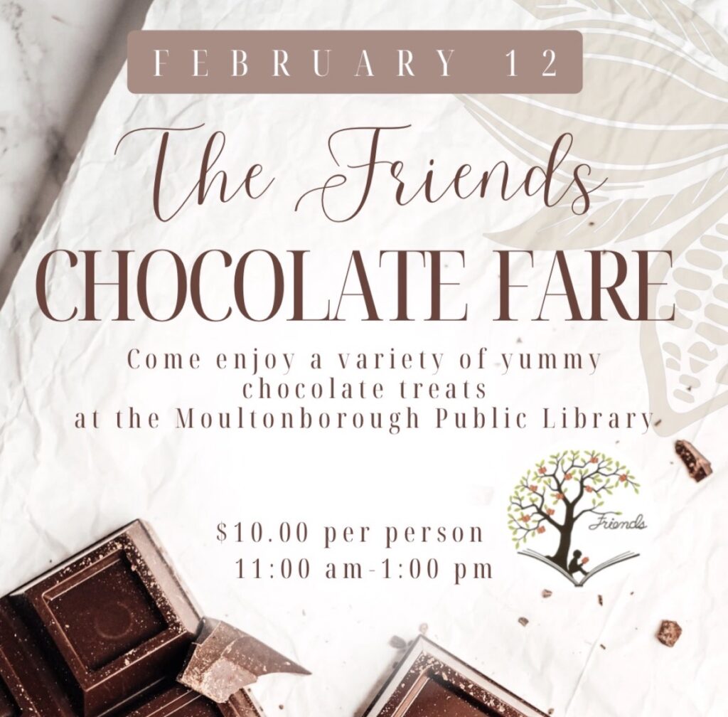 Friends Chocolate Fare, February 12, 11 am to 1 pm. $10 entrance all-you-can-eat fee