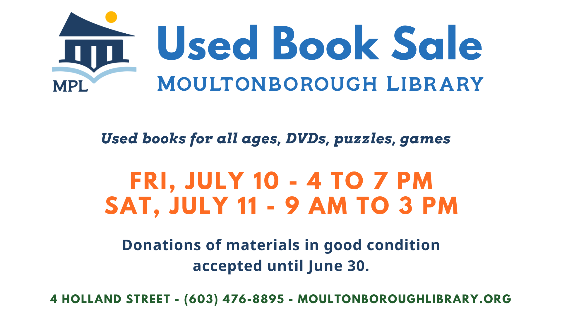 landscape poster for used book sale