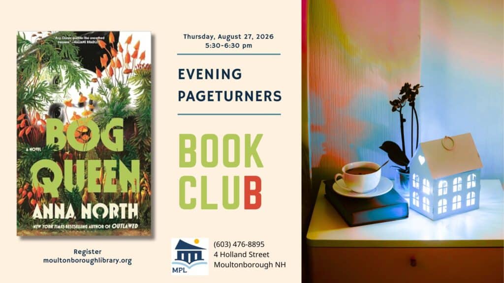 August 27, 5:30 pm. Evening Page Turners Book Discussion