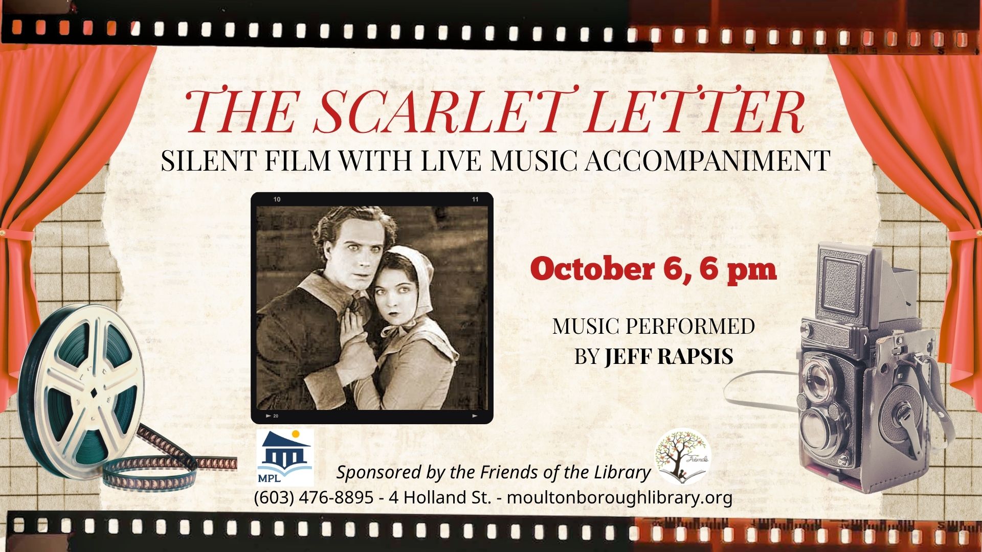 poster for screening of The Scarlet Letter on October 6, 6 pm.