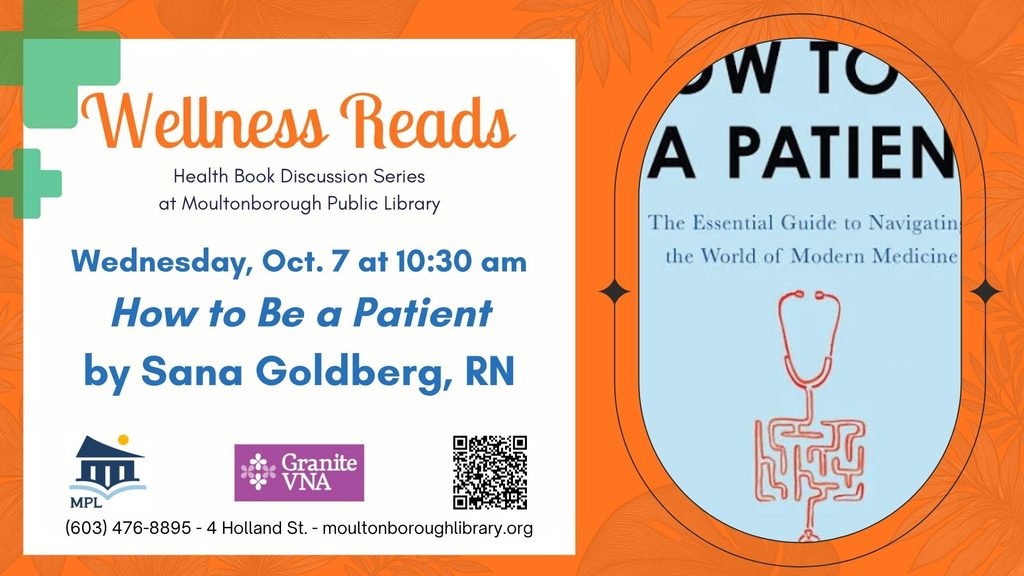 October 7, 10:30 am to 12 pm. Wellness Reads book discussion.