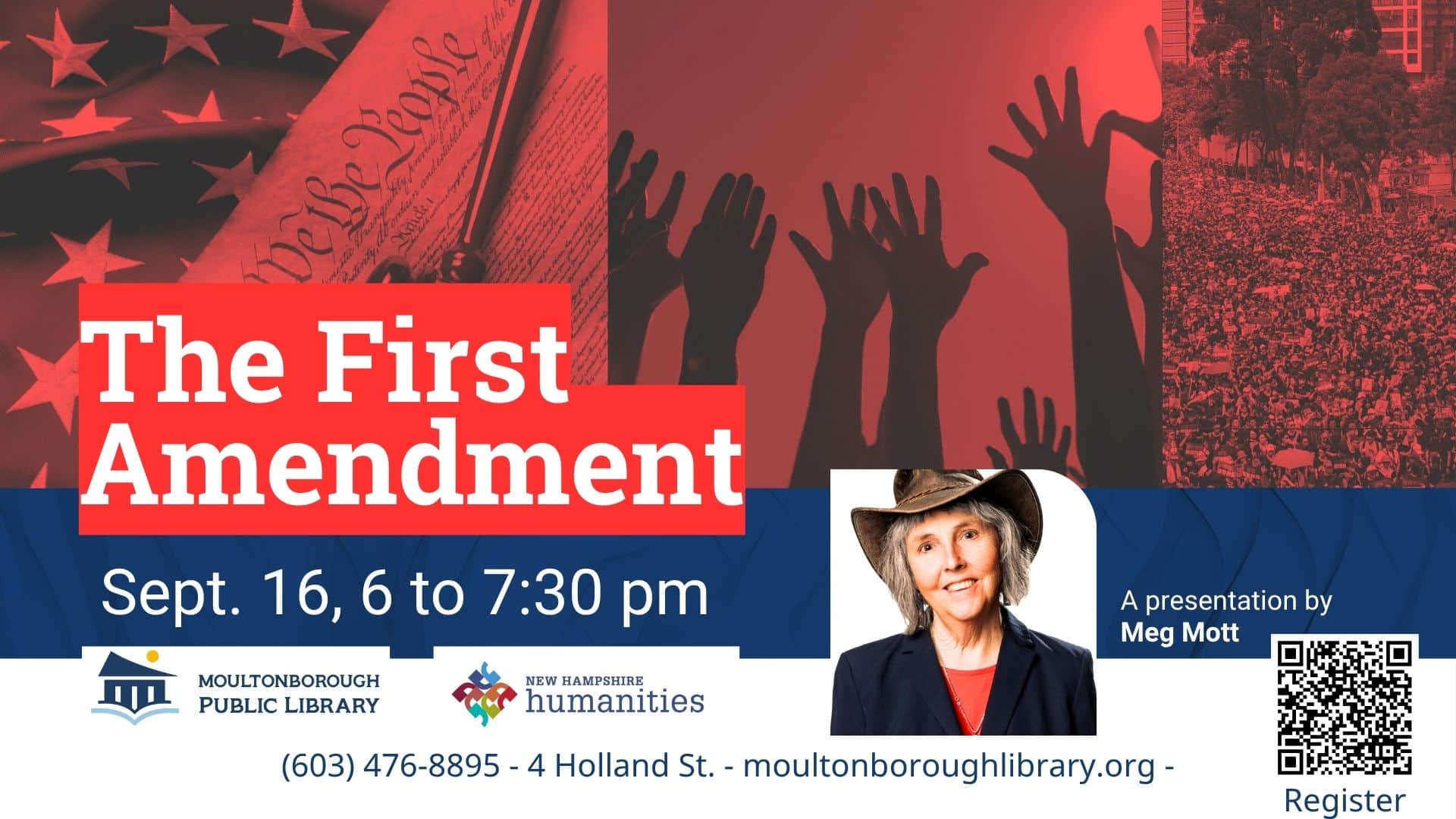 poster for event, September 16, 6 pm.