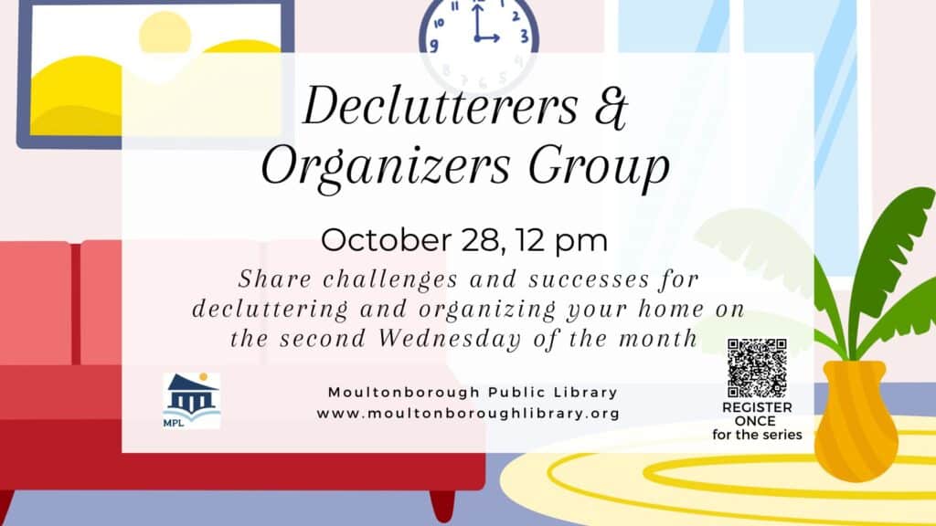 October 28, 12 pm, Declutterers and Organizers Group
